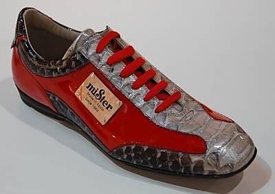 Extravagante Herrenschuhe mit Schlangenleder-Besatz von miSter